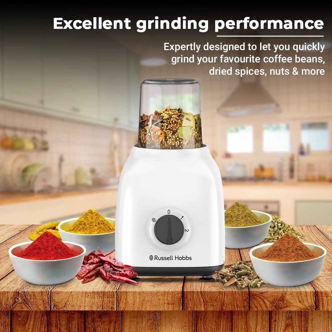 Russell Hobbs 400W 3 in 1 Blender, Grinder & Multi Chopper Mill, 1.5L Smoothie Maker راسل هوبز خلاط 400 واط 3 في 1، مطحنة ومفرمة متعددة، صانع سموثي 1.5 لتر، Russell Hobbs 400W 3 in 1 Blender, Grinder & Multi Chopper Mill, 1.5L Smoothie Maker راسل هوبز خلاط 400 واط 3 في 1، مطحنة ومفرمة متعددة، صانع سموثي 1.5 لتر،